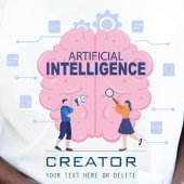 T-shirt Illustration du cerveau rose Intelligence artifici