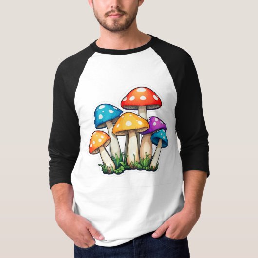 T-shirt Illustration du champignon transparent (Devant)