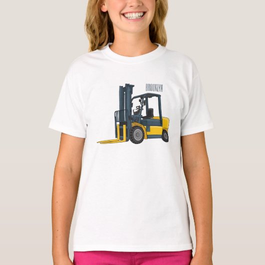 T-shirt Illustration du chariot élévateur (Devant)