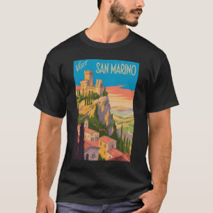 T-shirt Illustration du château de Saint-Marin Art de voya