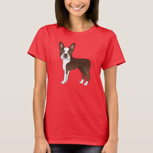 T-shirt Illustration du chien de caricature Chocolate Bost (Devant)