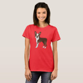 T-shirt Illustration du chien de caricature Chocolate Bost (Devant entier)