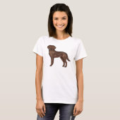 T-shirt Illustration du chien mignon de l'extracteur de ch (Devant entier)
