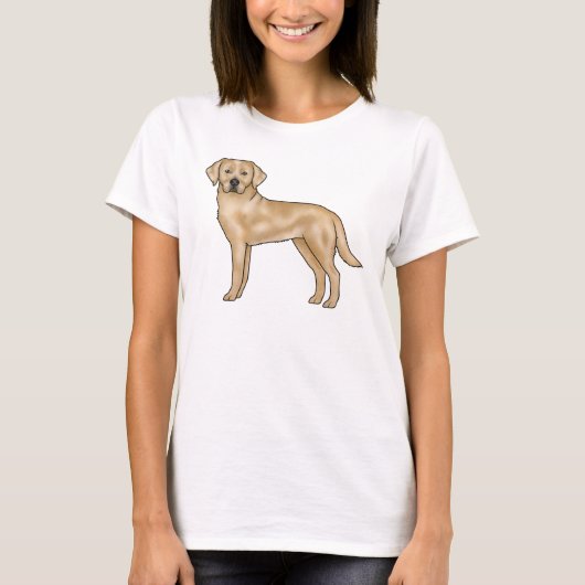 T-shirt Illustration du chien mignon de Yellow Labrador Re (Devant)
