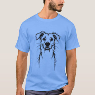 T-shirt Illustration du chien tiré à la main