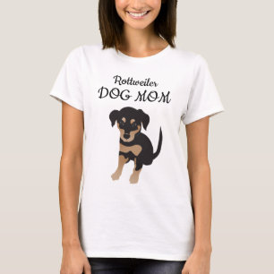 T-shirt Illustration du chiot de la maman du chien Rottwei