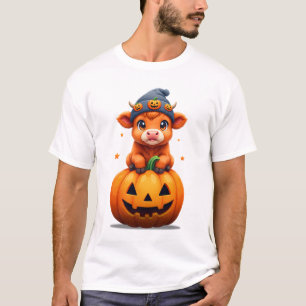 T-shirt Illustration du Citrouille d'Halloween de la vache
