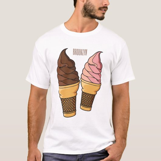 T-shirt Illustration du cône de crème glacée (Devant)
