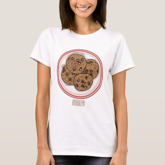 T-shirt Illustration du cookie de puce à chocolat (Devant)