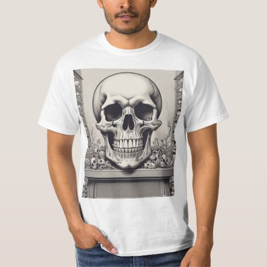 T-shirt Illustration du crâne (Devant)