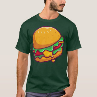 T-shirt Illustration du dessin du hamburger au fromage