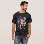 T-shirt Illustration Du Drapeau Bulldog With Us Stars And  (Devant entier)