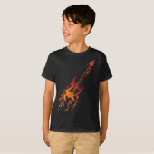 T-shirt Illustration du feu de guitare électrique (Devant entier)