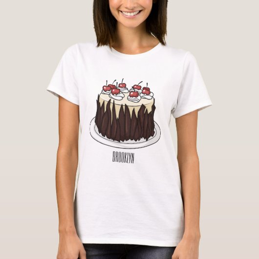 T-shirt Illustration du gâteau de la Forêt-Noire (Devant)