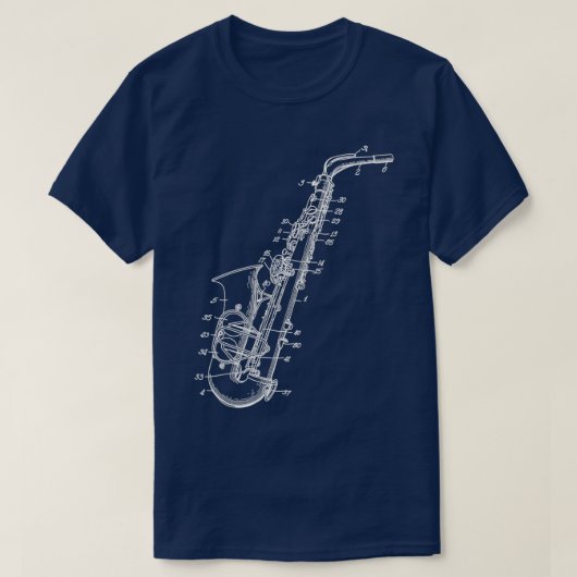 T-shirt Illustration du lecteur saxophone Sax (Design devant)
