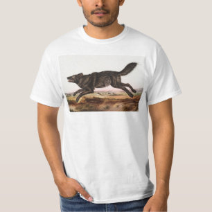 T-shirt Illustration du loup noir américain (Canis lupus)