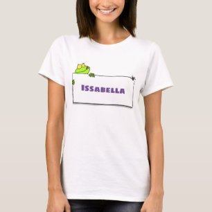 T-shirt Illustration du panneau de grenouille verte mignon