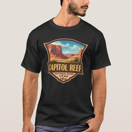 T-shirt Illustration du parc national du récif du Capitol  (Devant)