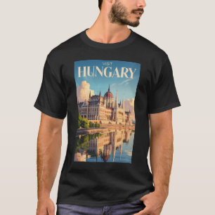 T-shirt Illustration du Parlement de Hongrie Art de voyage