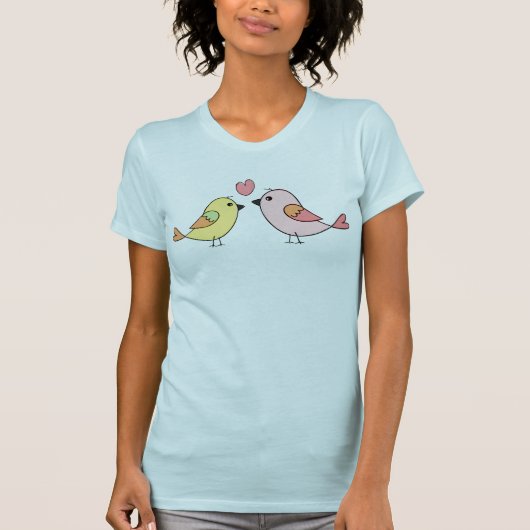 T-shirt Illustration du pastel des Inséparables mignons (Devant)