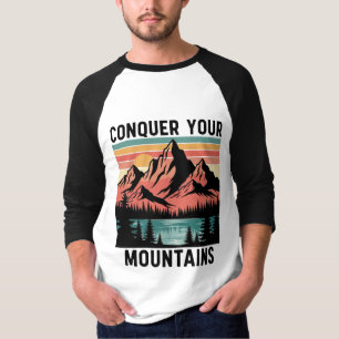 T-shirt Illustration du paysage de la montagne du coucher