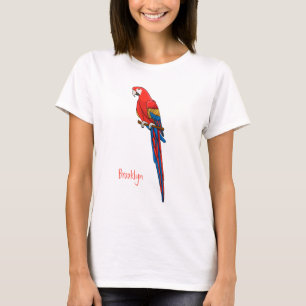 T-shirt Illustration du perroquet de macaw Scarlet