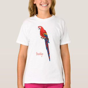 T-shirt Illustration du perroquet de macaw Scarlet