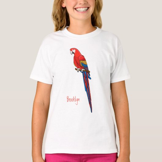 T-shirt Illustration du perroquet de macaw Scarlet (Devant)