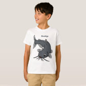 T-shirt Illustration du poisson-chat mignon (Devant entier)