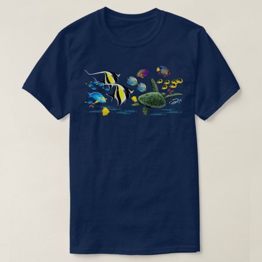 T-shirt Illustration du poisson tropical de Molokini Cove (Design devant)