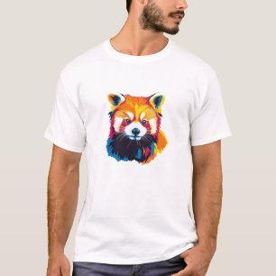 T-shirt Illustration du portrait de Panda rouge Aquarelle