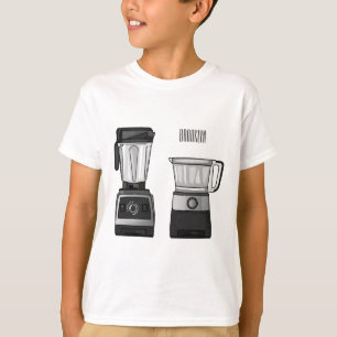 T-shirt Illustration du processeur et du mixeur alimentair