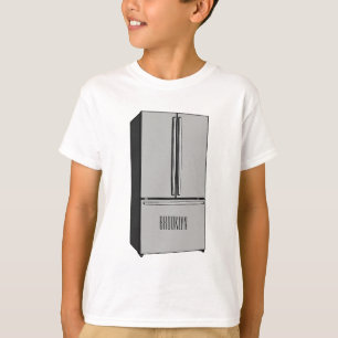 T-shirt Illustration du réfrigérateur de porte française