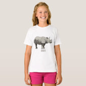 T-shirt Illustration du rhinocéros de Javan (Devant entier)