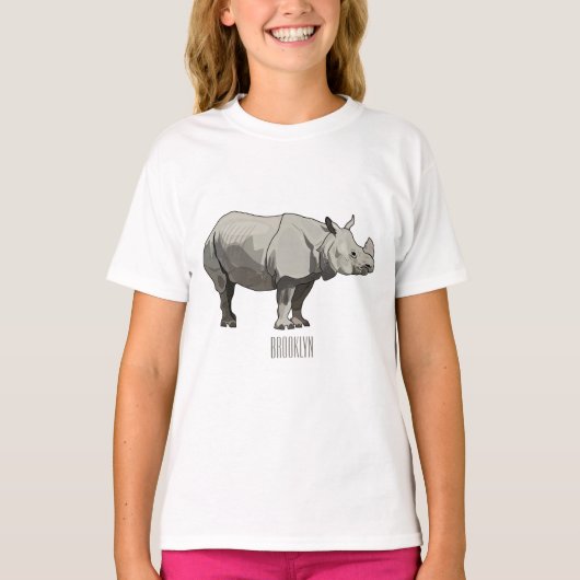T-shirt Illustration du rhinocéros de Javan (Devant)