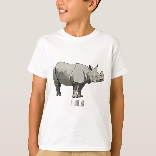 T-shirt Illustration du rhinocéros de Javan (Devant)