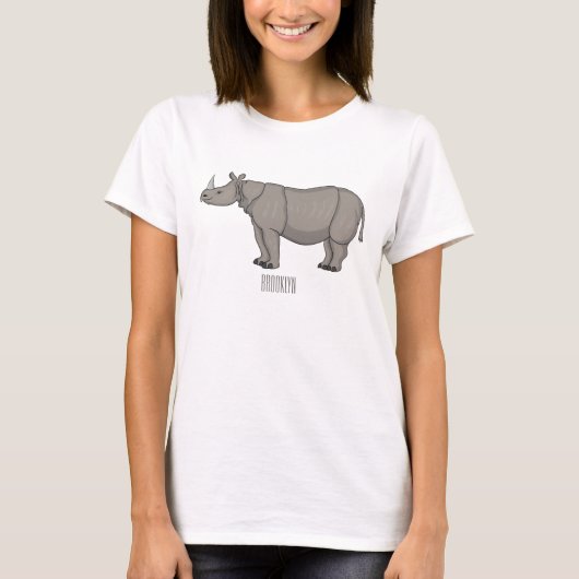 T-shirt Illustration du rhinocéros de Javan (Devant)