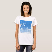 T-shirt Illustration du sport de patinage sur glace (Devant entier)