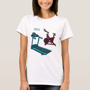 T-shirt Illustration du tapis roulant et de la bande dessi