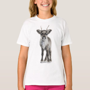 T-shirt Illustration d'un adorable bébé renne duveteux pou