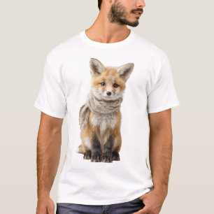 T-shirt Illustration d'un bébé renard adorable avec une éc