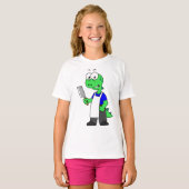 T-shirt Illustration D'Un Boucher Rex Tyrannosaurus. (Devant entier)