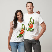 T-shirt Illustration D'Un Brontosaurus Jouant À Maracas. (Unisexe)