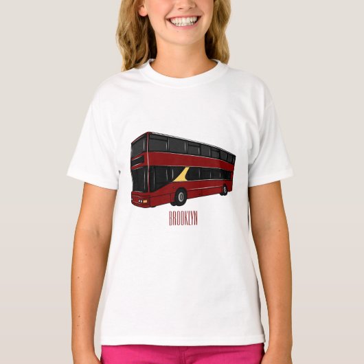 T-shirt Illustration d'un bus à deux étages (Devant)