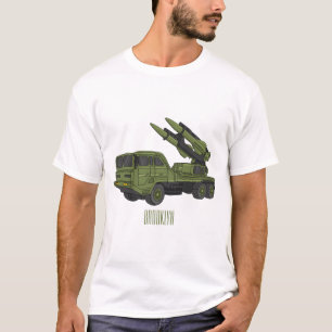 T-shirt Illustration d'un camion de missiles militaires