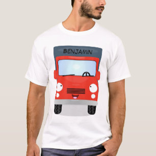 T-shirt Illustration d'un camion kawaii rouge mou