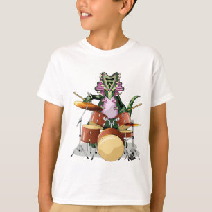 T-shirt Illustration D'Un Chasmosaurus Jouant Aux Tambours
