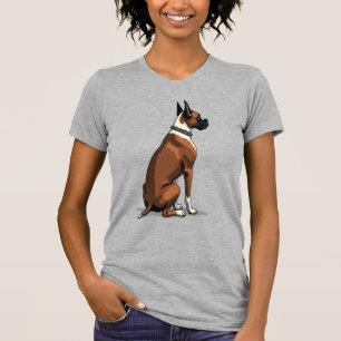T-shirt Illustration d'un chien Boxer vintage vu de dos Br