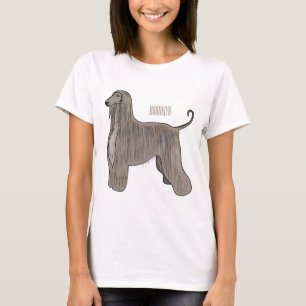 T-shirt Illustration d'un chien hound afghan