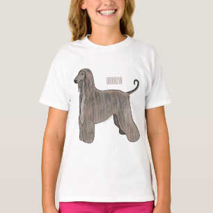 T-shirt Illustration d'un chien hound afghan